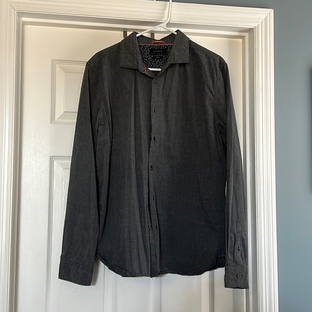 Men’s XL Denim & flower button up